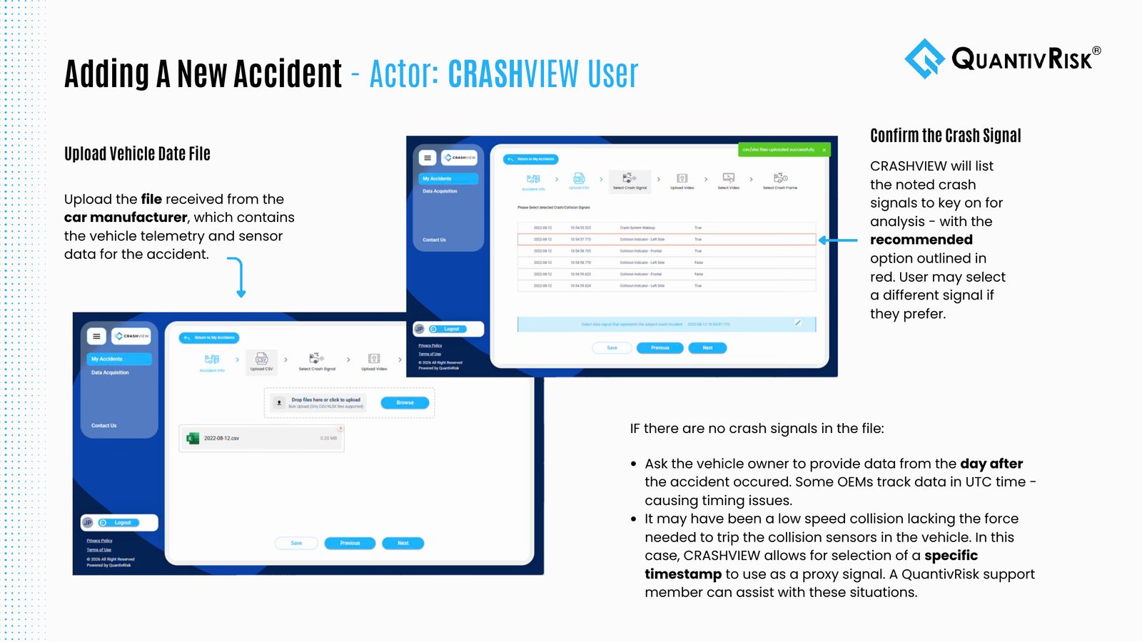 User guide page: Adding a new accident
